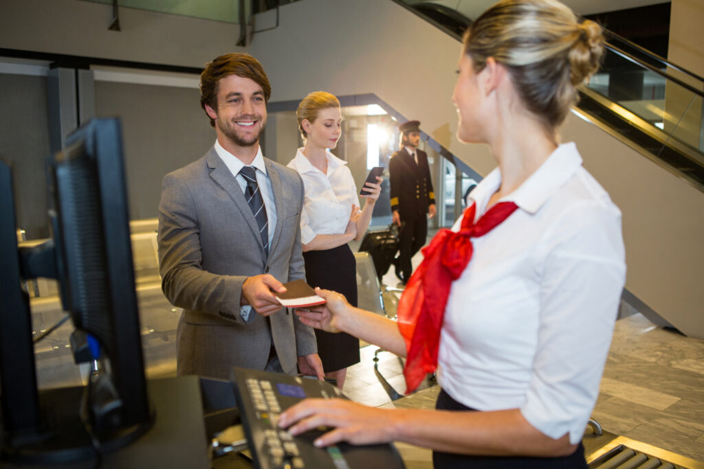 allegiant air careers showing an allegiant air flight attendant in uniform representing allegiant air jobs flight attendant pay and how to apply for allegiant careers