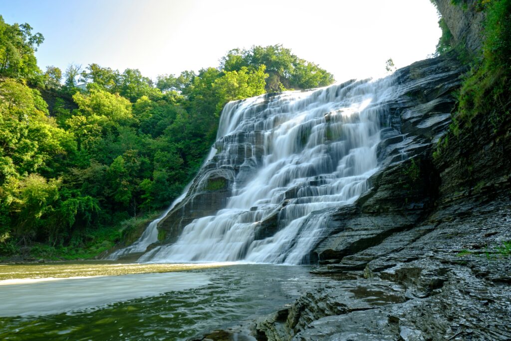 ithaca falls showing waterfall cascading through gorge representing ithaca falls ithaca waterfalls falls near ithaca ny taughannock falls buttermilk falls and best waterfalls in ithaca